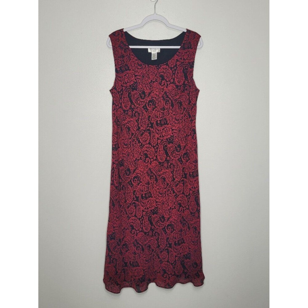 Vintage Studio 1 red black all over paisley print grunge maxi plus size 20 tall